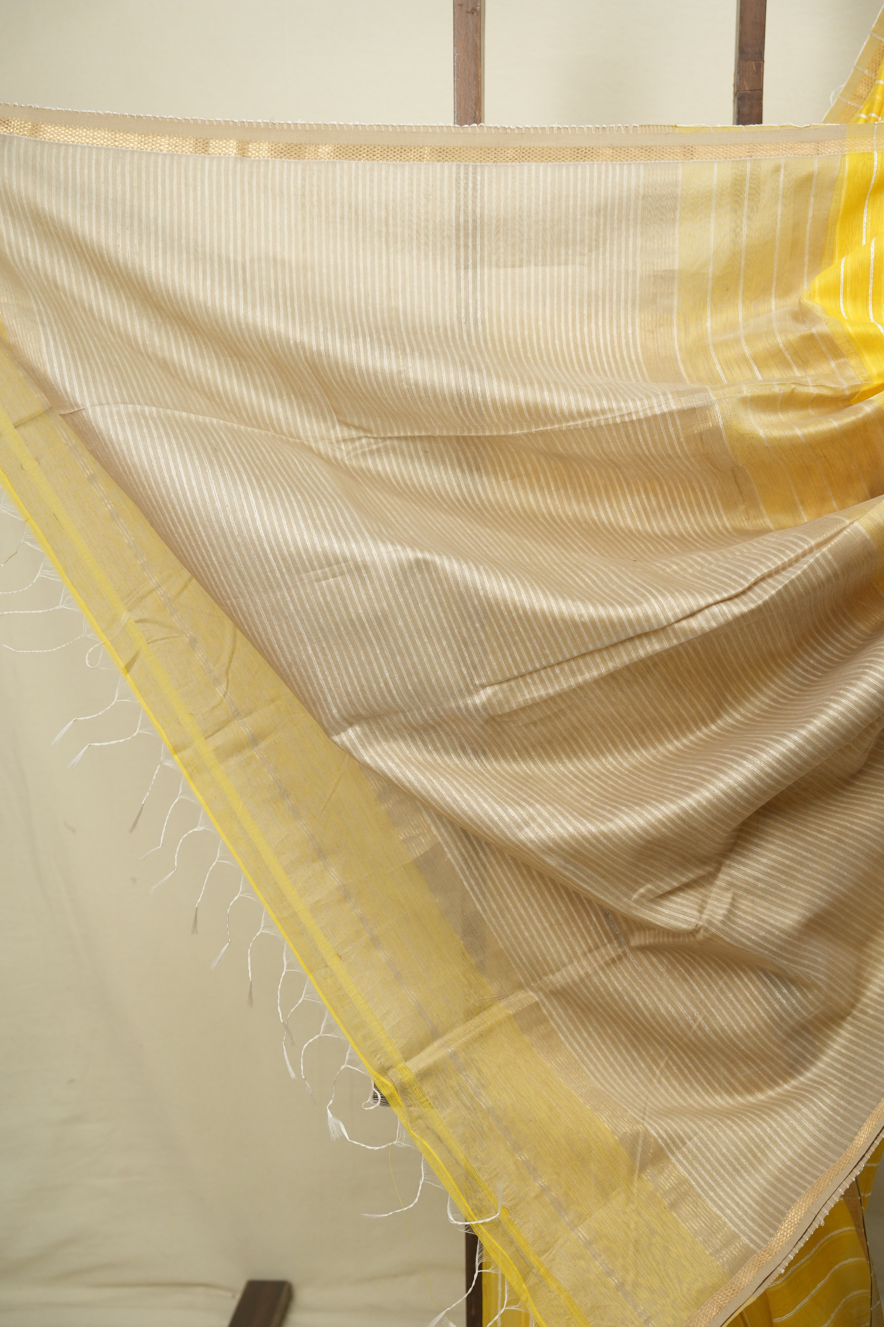 Yellow Maheshwari Saree - SRYMS1370