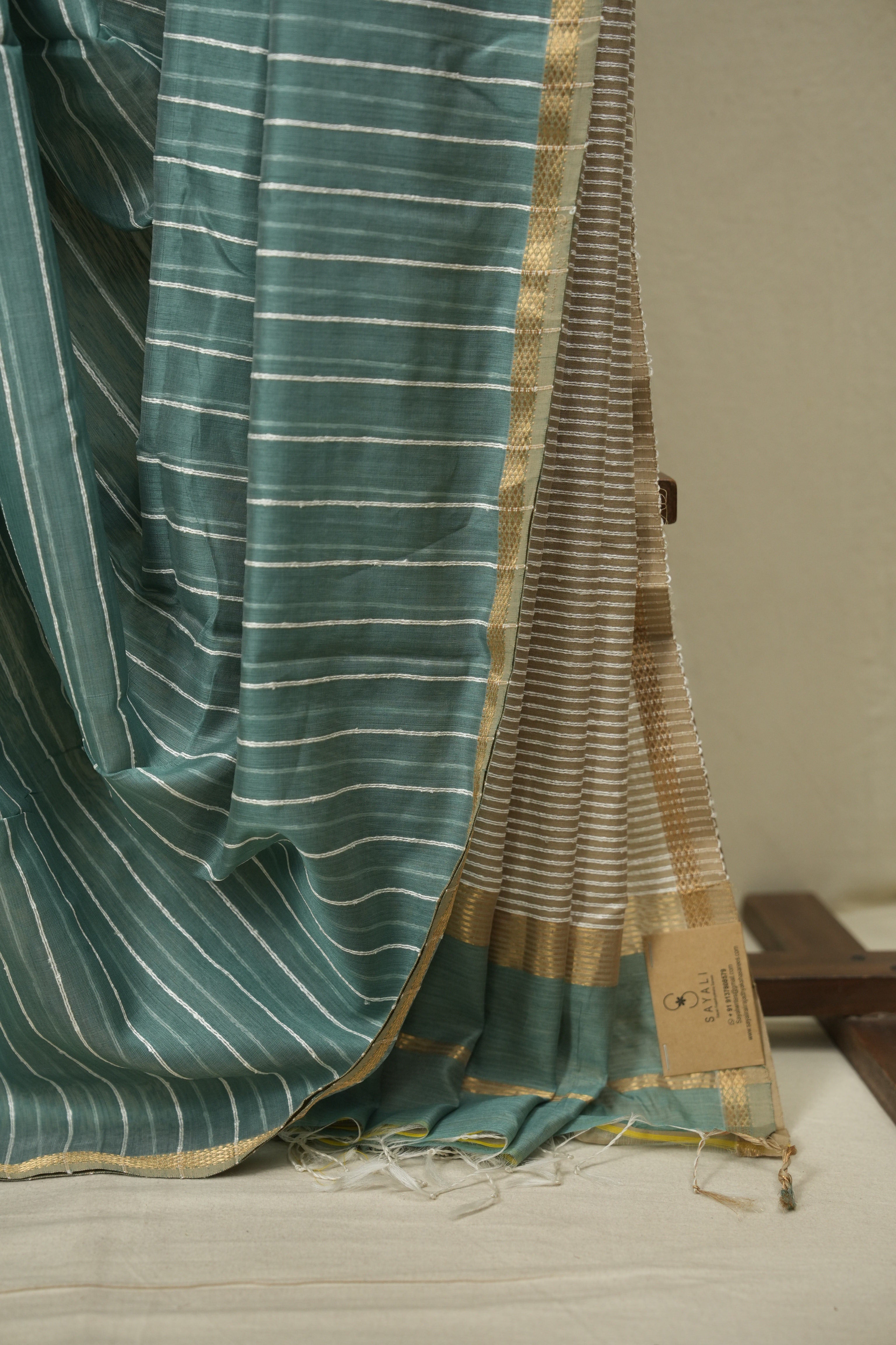 Teal Maheshwari Saree - SRTMS1369