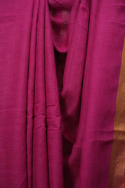 Pink Plain Linen Saree With Orange Tassels - SRPPLS530
