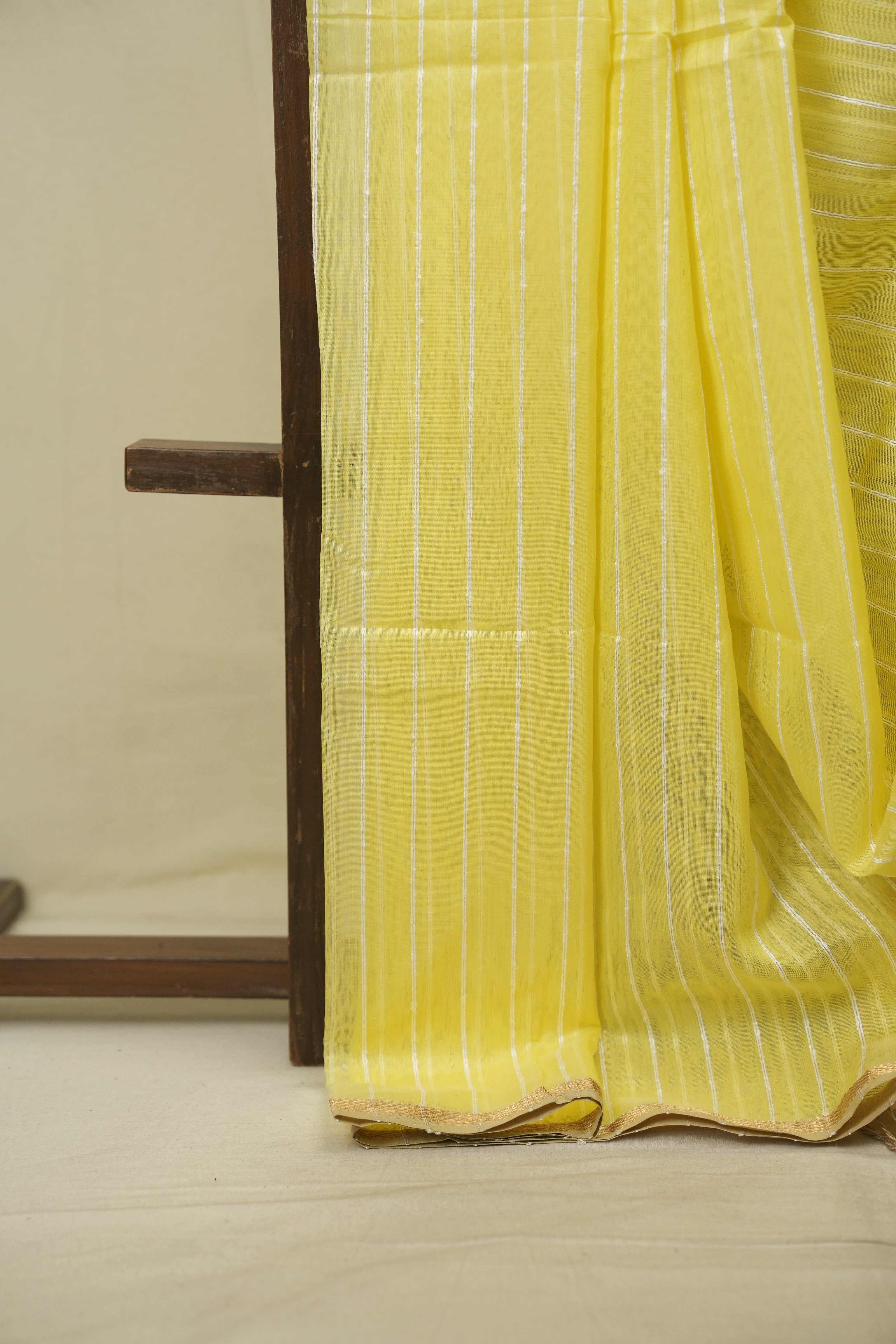 Lemon Yellow Maheshwari Saree - SRLYMS1377