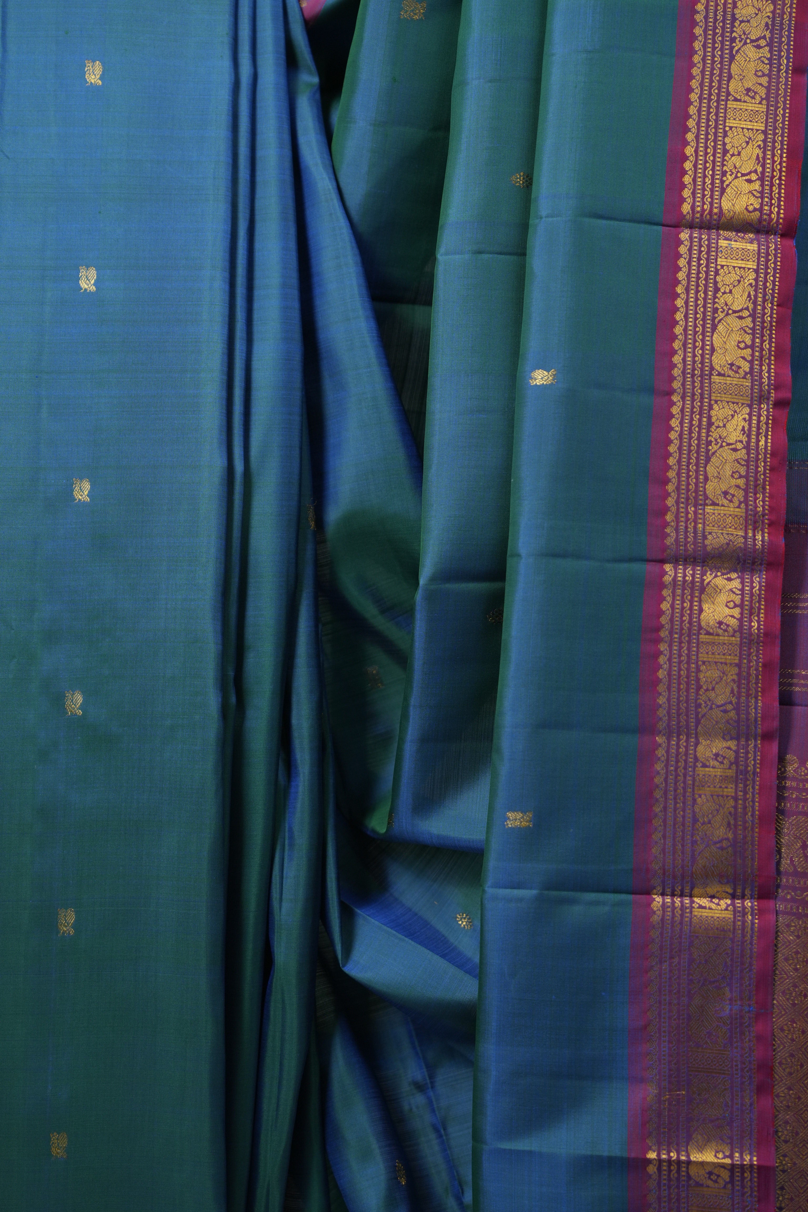 Peacock Green Kanjivaram Silk Saree - SRPGKSS996