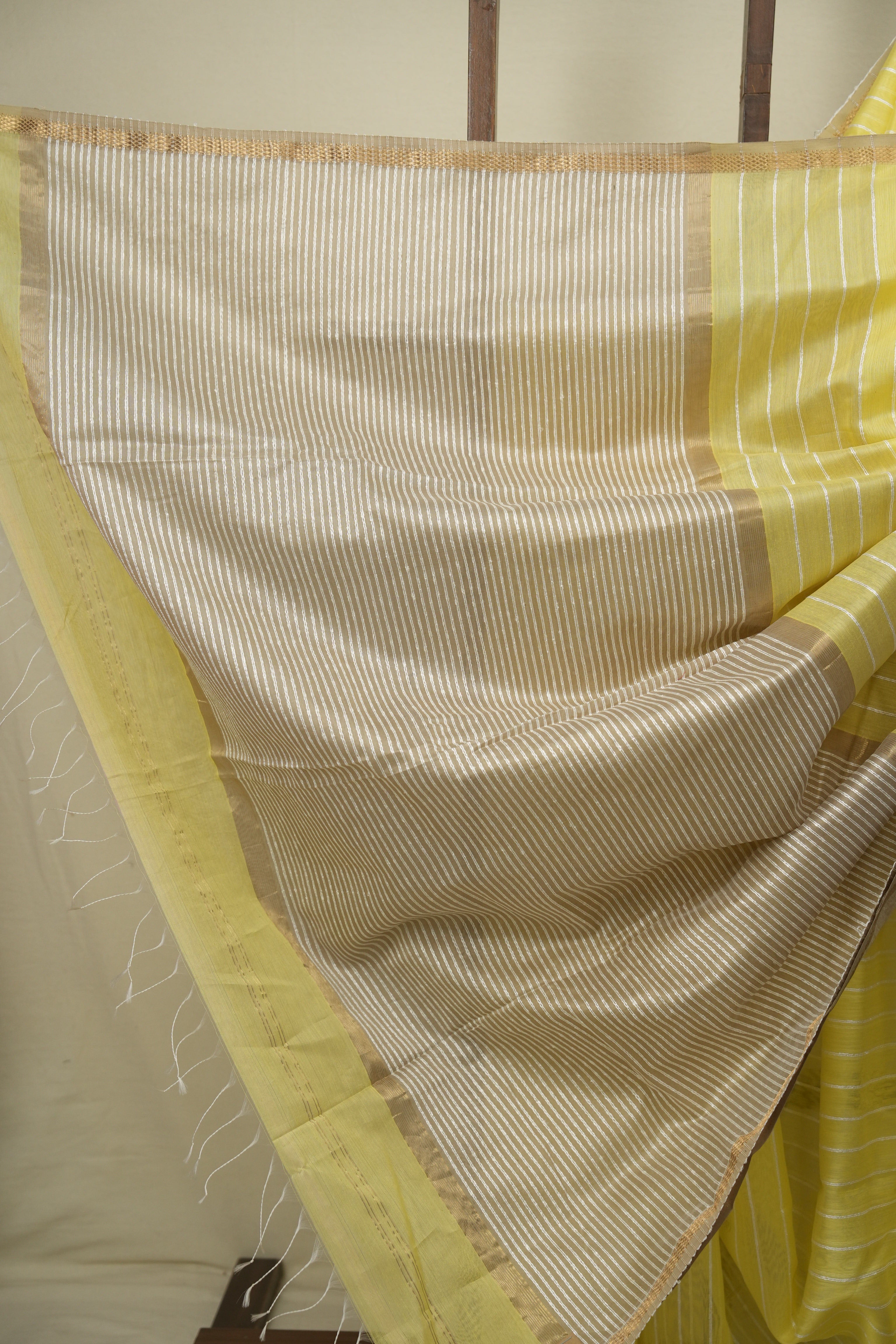 Lemon Yellow Maheshwari Saree - SRLYMS1377