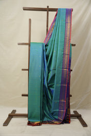 Dual Tone Green Blue Kanjivaram Silk Saree - SRDTGBKSS997