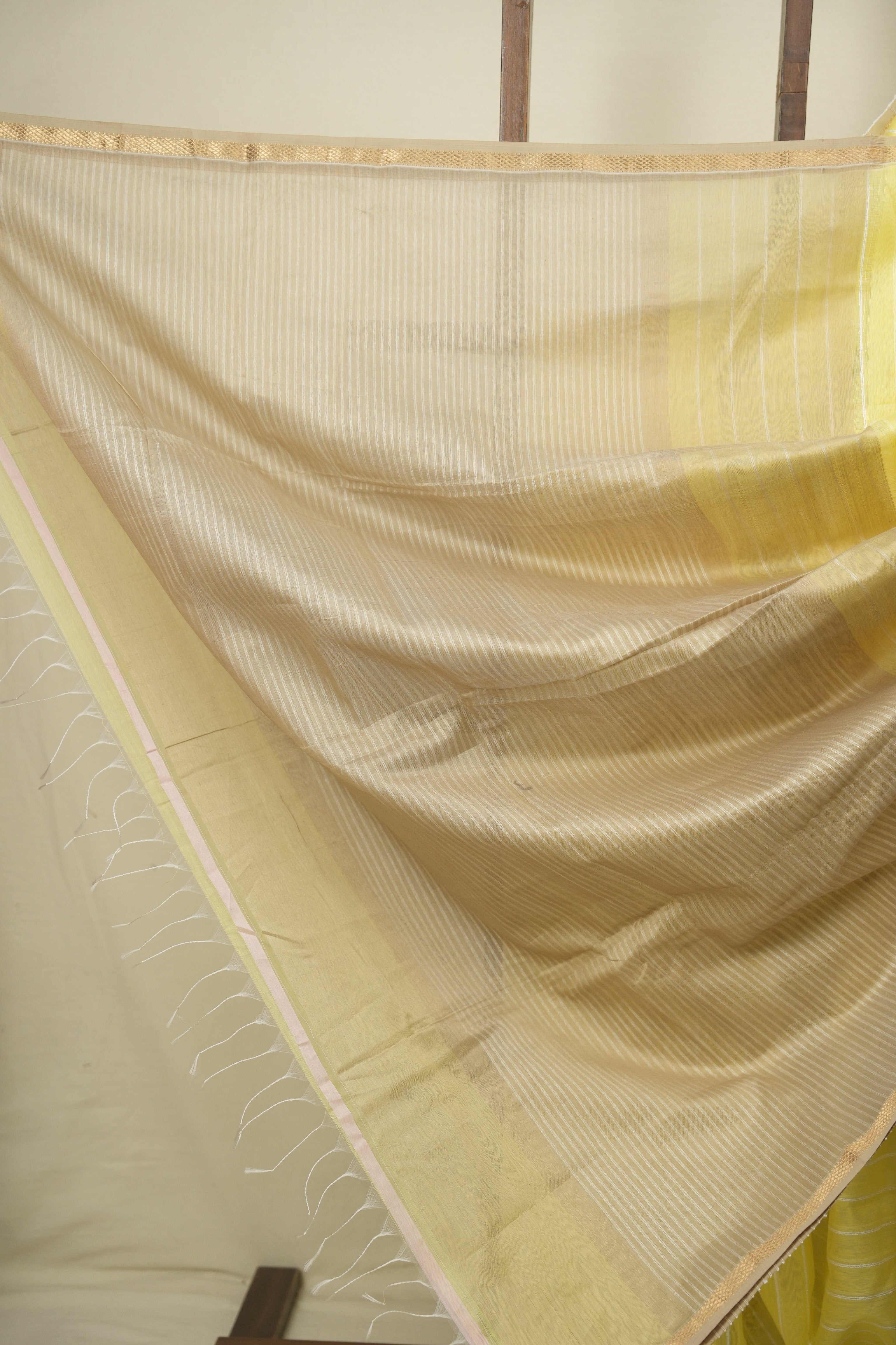 Lemon Yellow Maheshwari Saree - SRLYMS1377