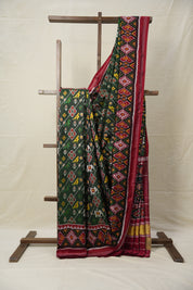 Green Rajkot Patola Silk Saree - Saavari - SSGRPSS12