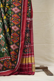 Green Rajkot Patola Silk Saree - Saavari - SSGRPSS12