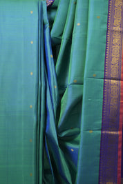 Dual Tone Green Blue Kanjivaram Silk Saree - SRDTGBKSS997