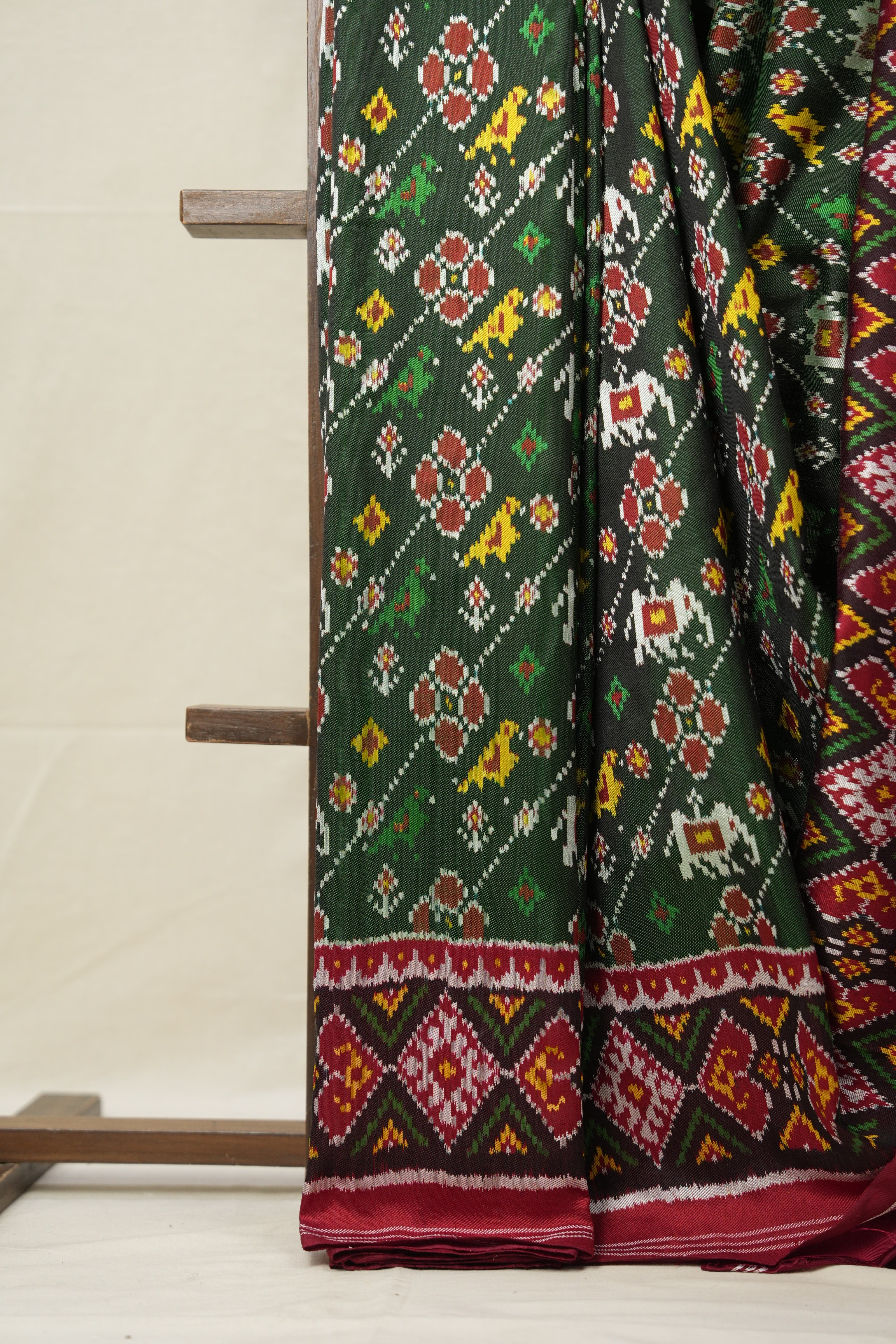 Green Rajkot Patola Silk Saree - Saavari - SSGRPSS12