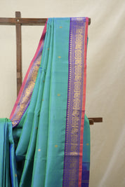 Dual Tone Green Blue Kanjivaram Silk Saree - SRDTGBKSS997