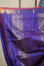 Dual Tone Green Blue Kanjivaram Silk Saree - SRDTGBKSS997