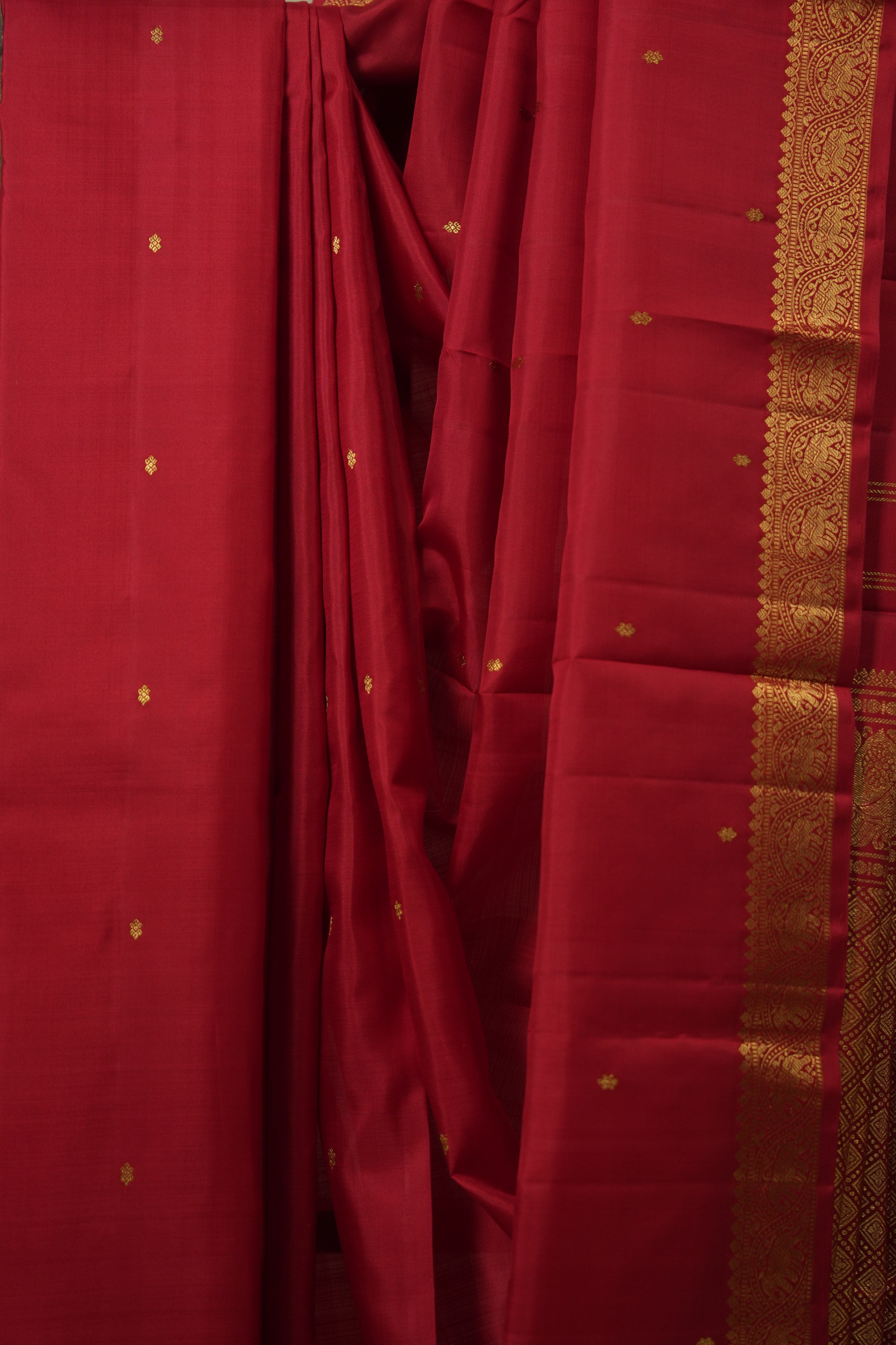 Red Kanjivaram Silk Saree - SRRKSS999