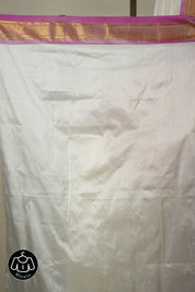 Milky White Silk Paithani Saree - SRMWSPS745