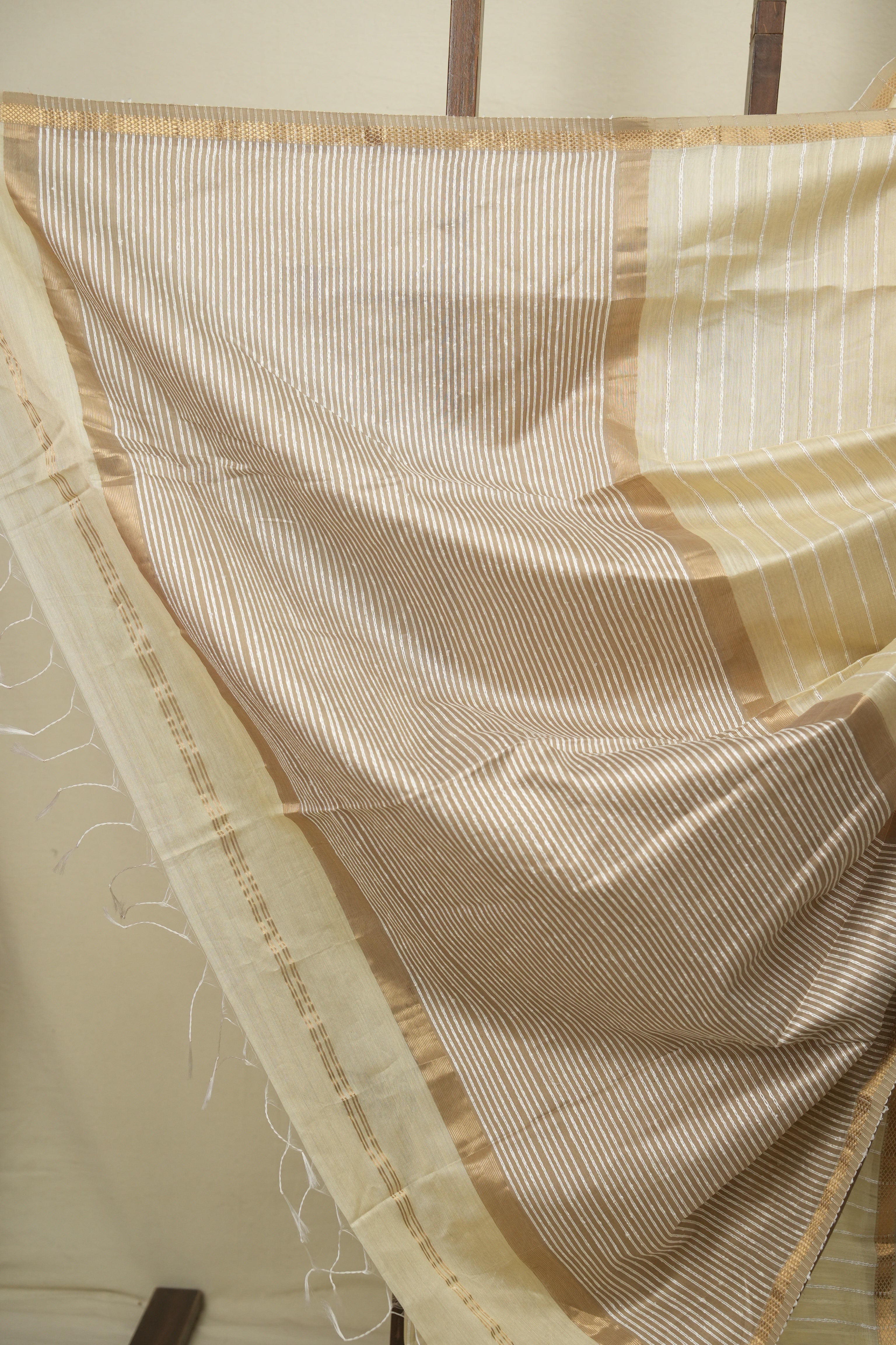 Cream Maheshwari Saree - SRCMS1372