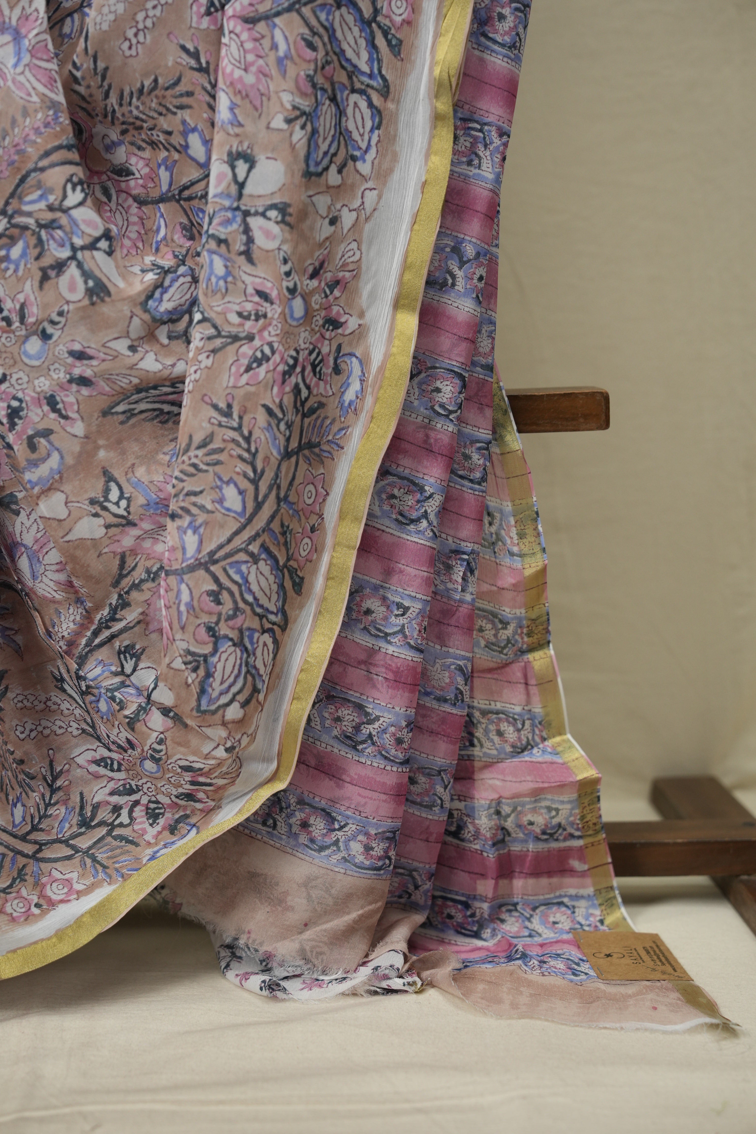 Cream HBP Georgette Saree - SRCHGS56