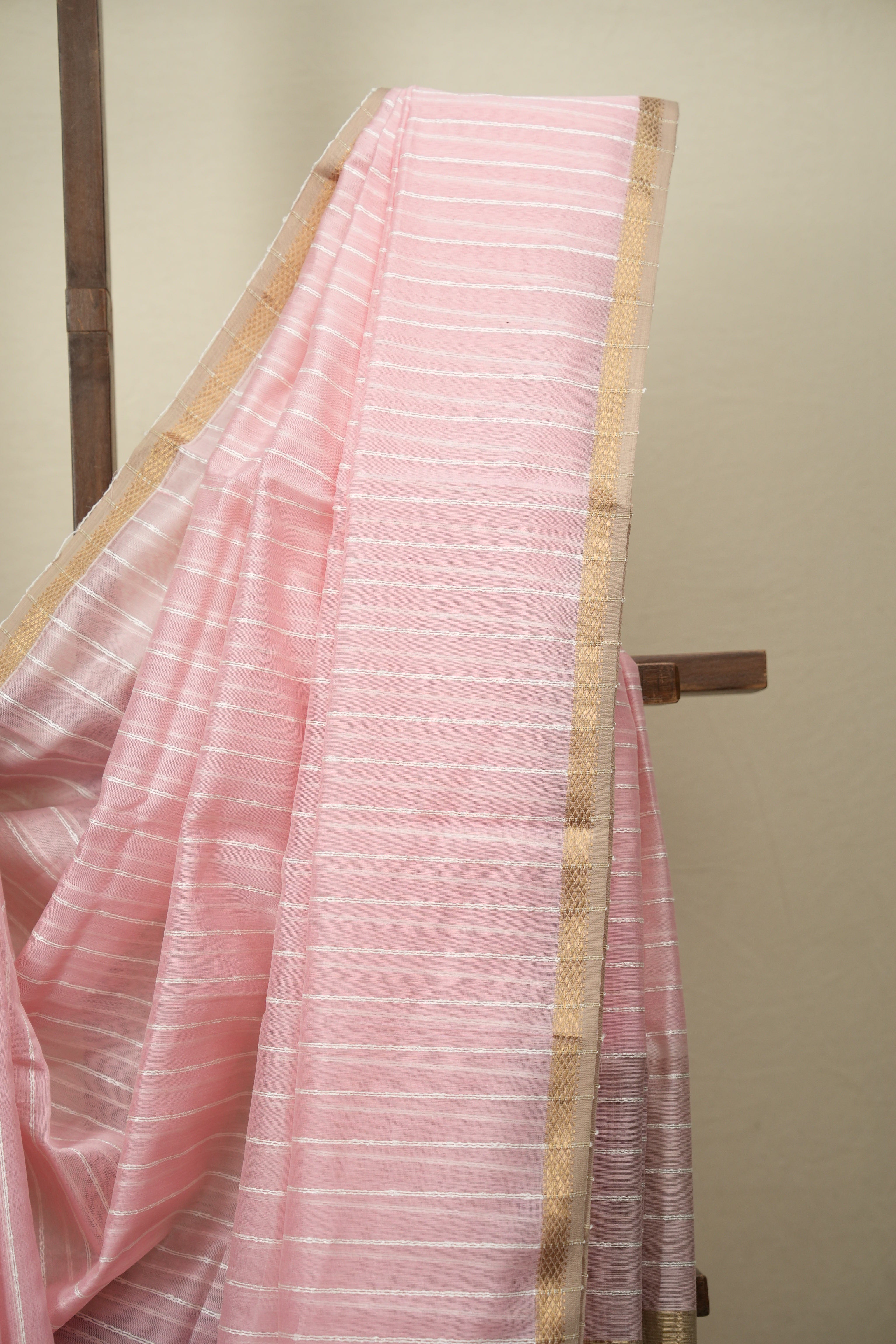 Baby Pink Maheshwari Saree - SRBPMS1374
