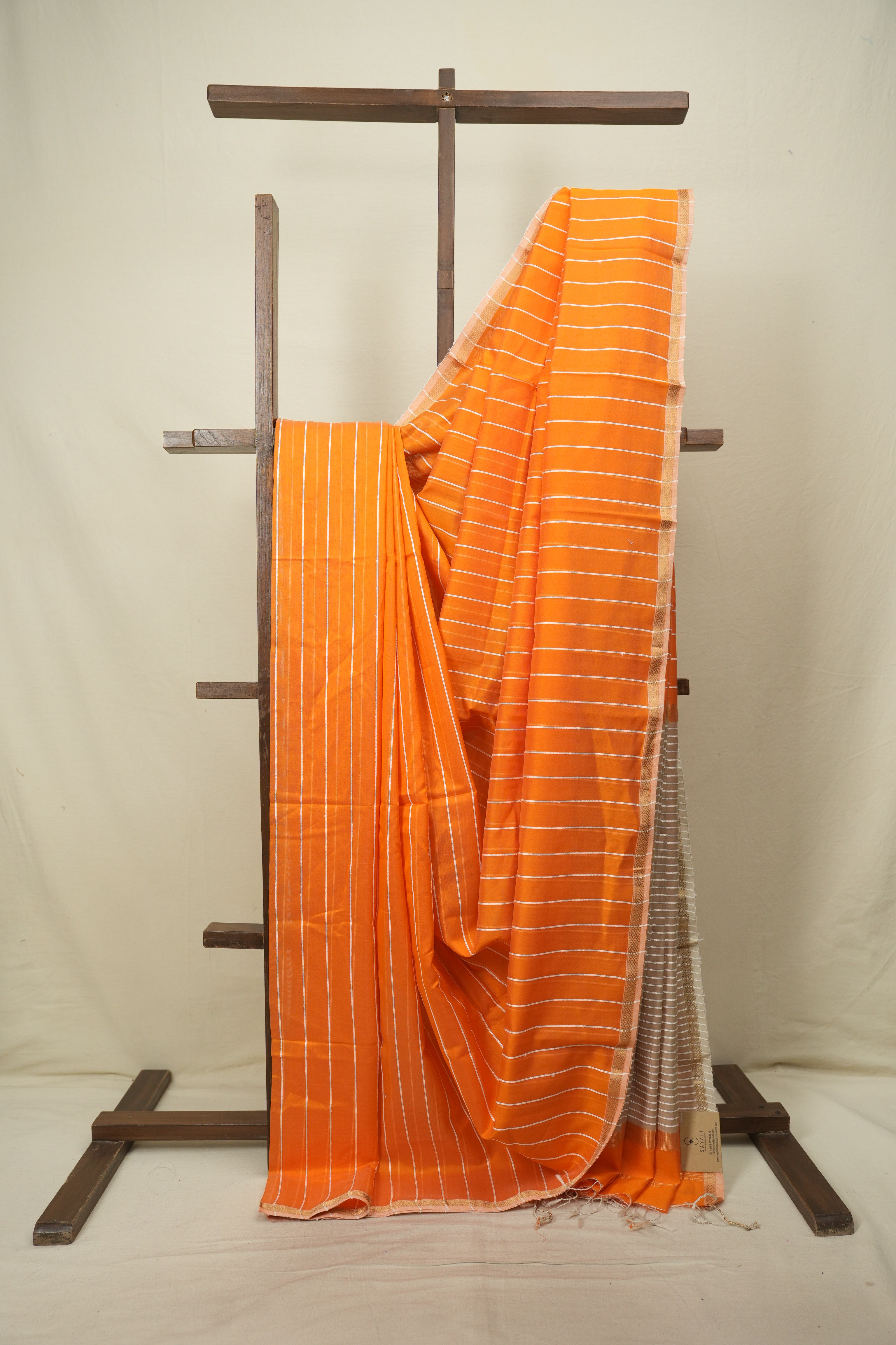 Orange Maheshwari Saree - SROMS1371