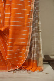 Orange Maheshwari Saree - SROMS1371