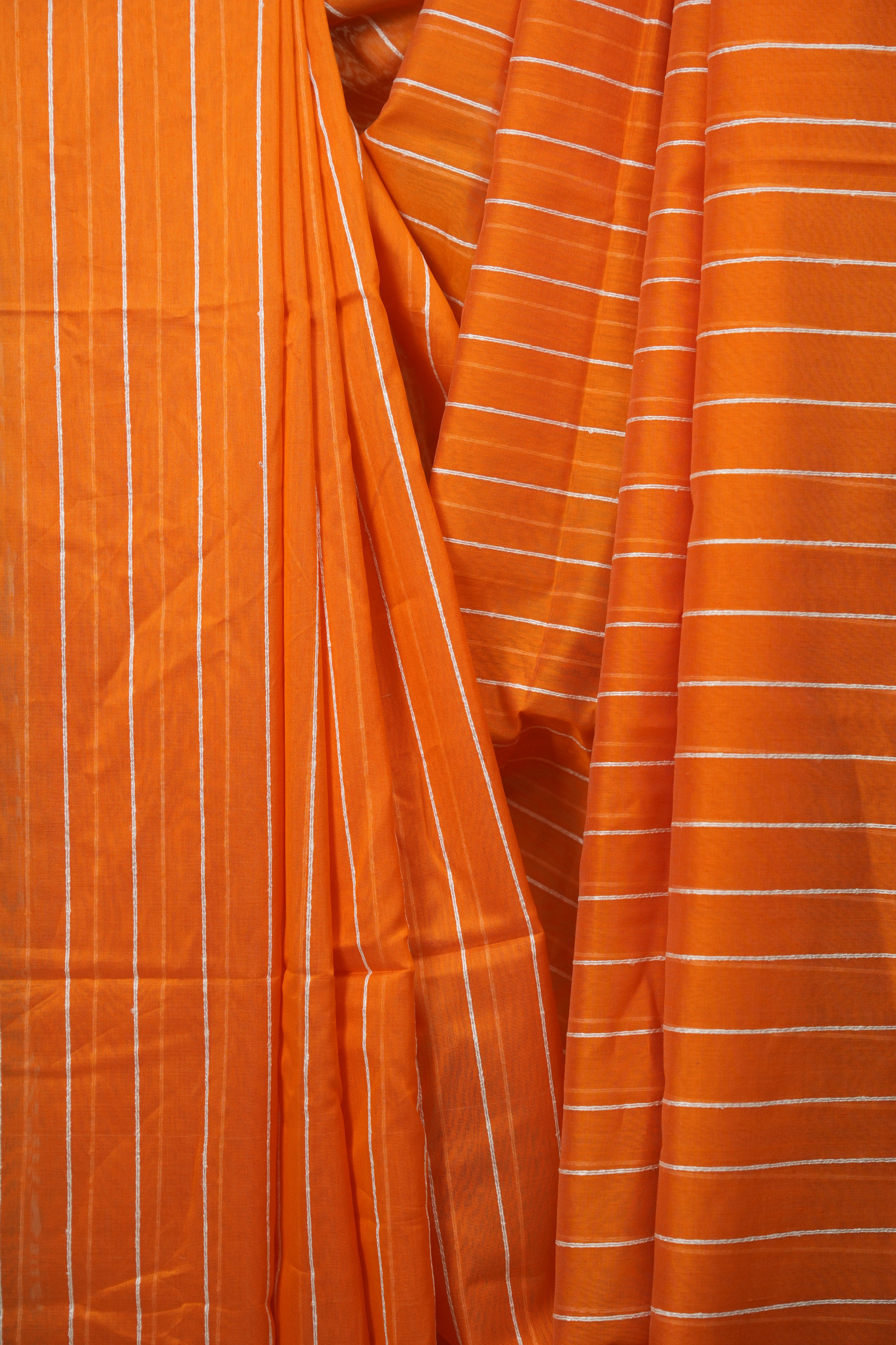 Orange Maheshwari Saree - SROMS1371
