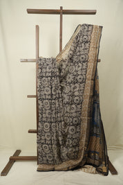 Black Kota Doria Saree - SRBKDS302