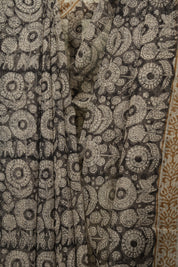 Black Kota Doria Saree - SRBKDS302