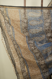 Black Kota Doria Saree - SRBKDS302