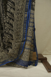 Black Kota Doria Saree - SRBKDS303