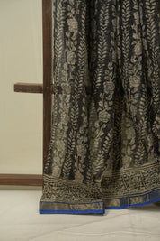 Black Kota Doria Saree - SRBKDS303