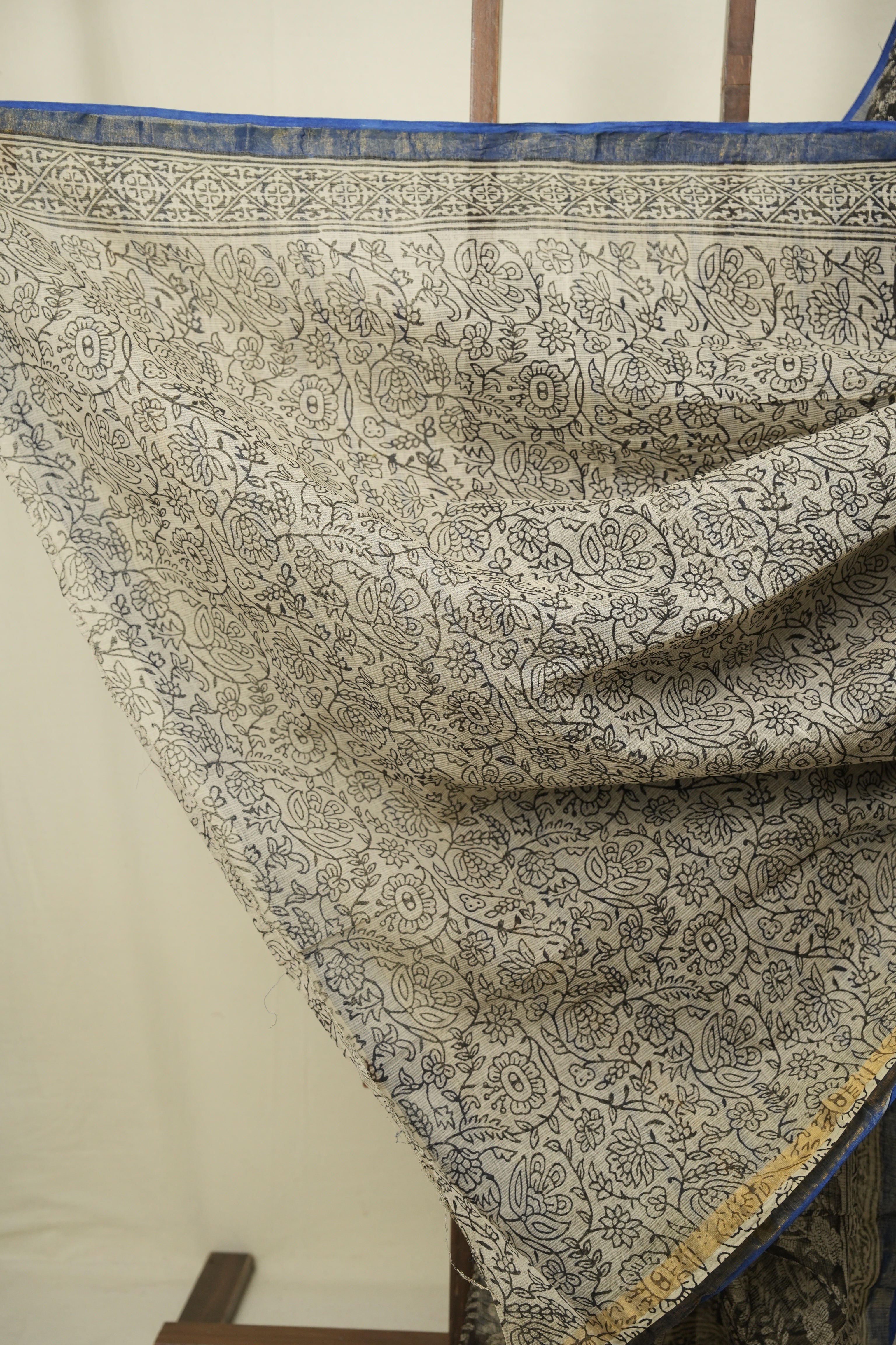 Black Kota Doria Saree - SRBKDS303