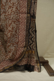 Brown Kota Doria Saree - SRBKDS304