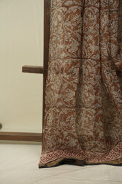 Brown Kota Doria Saree - SRBKDS304