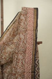 Brown Kota Doria Saree - SRBKDS304