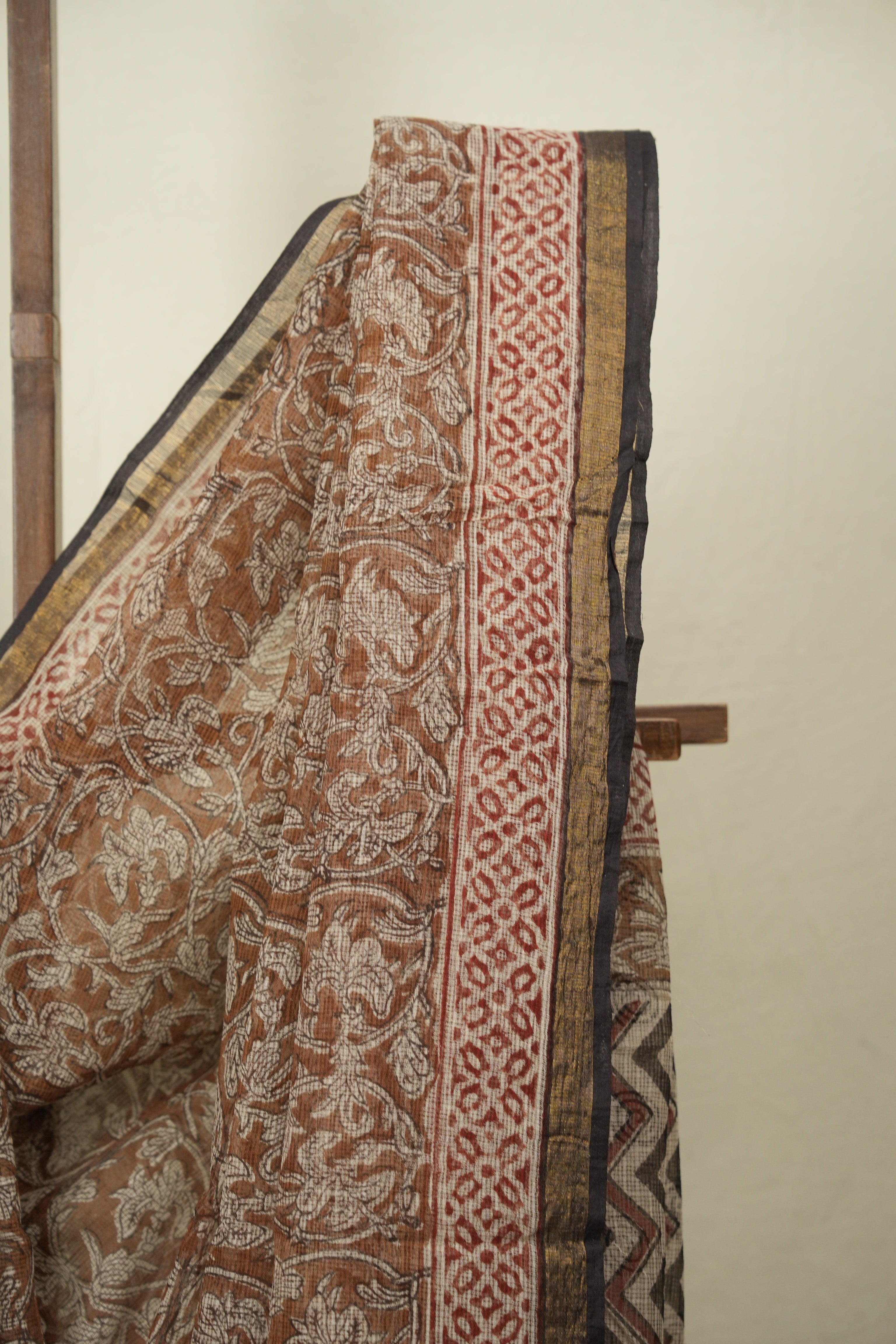 Brown Kota Doria Saree - SRBKDS304