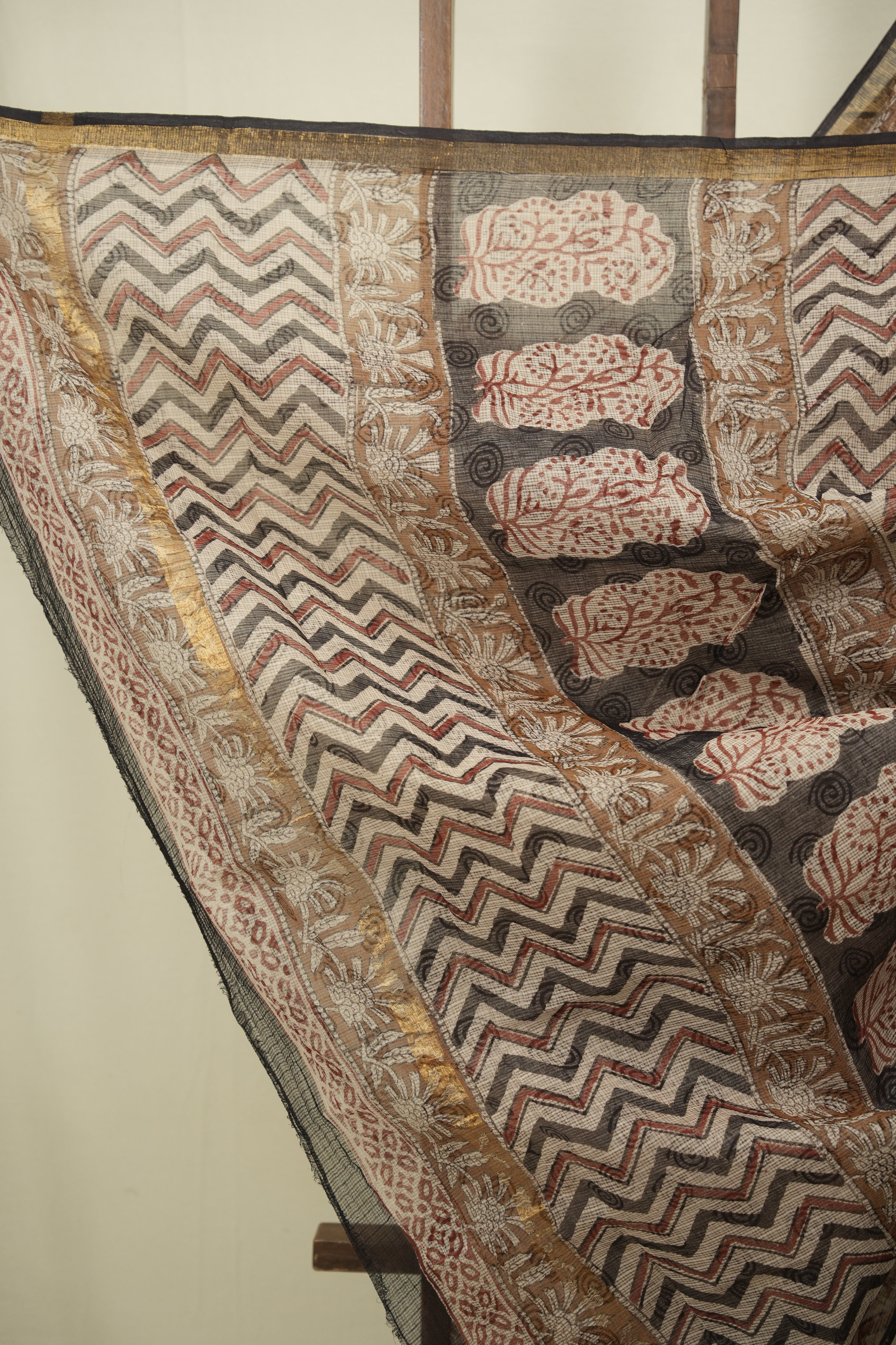 Brown Kota Doria Saree - SRBKDS304