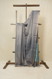 Aqua Blue Tissue Tussar Silk Saree - SRABTTSS477