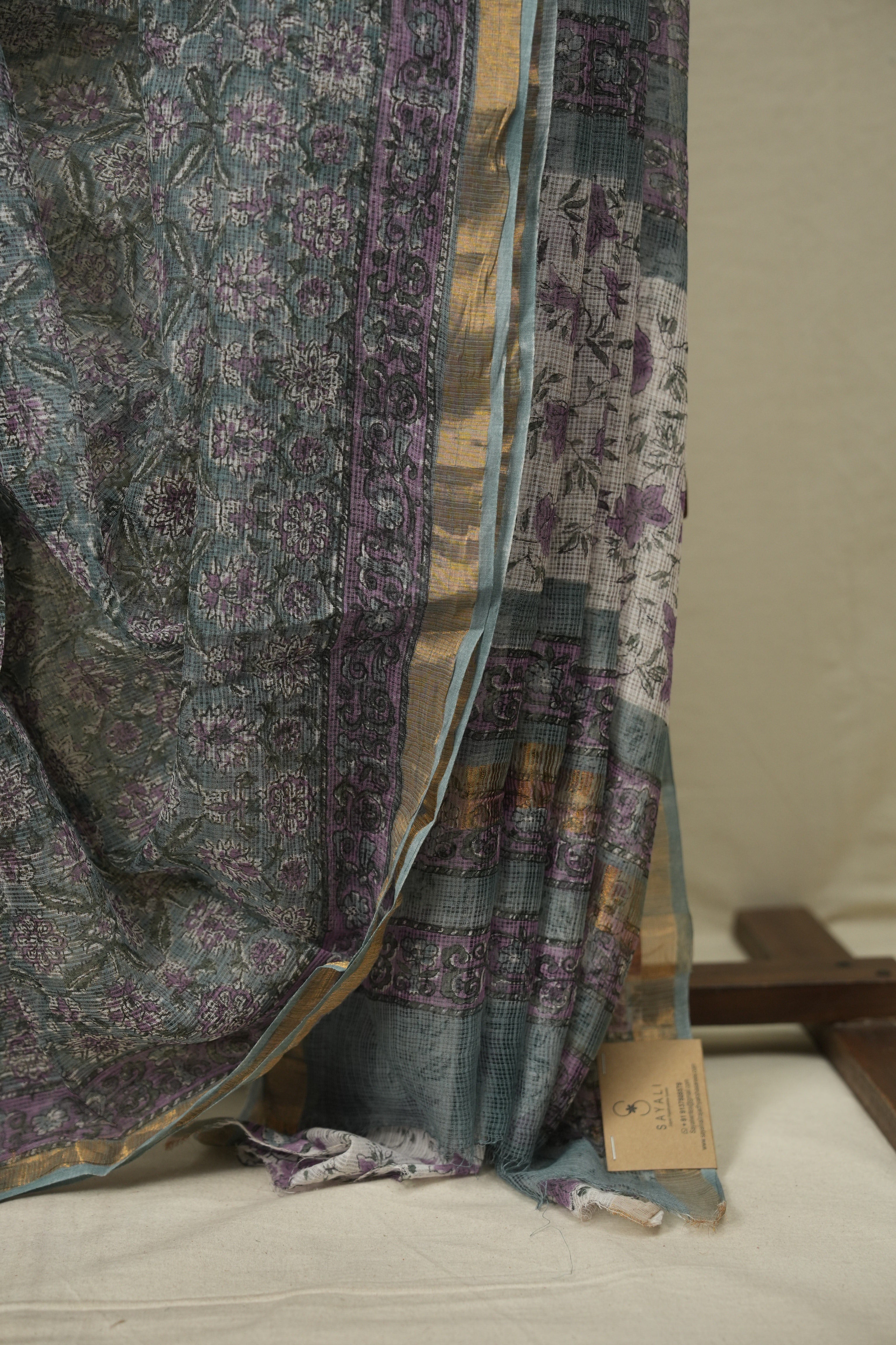 Light Blue Kota Doria Saree - SRLBKDS291