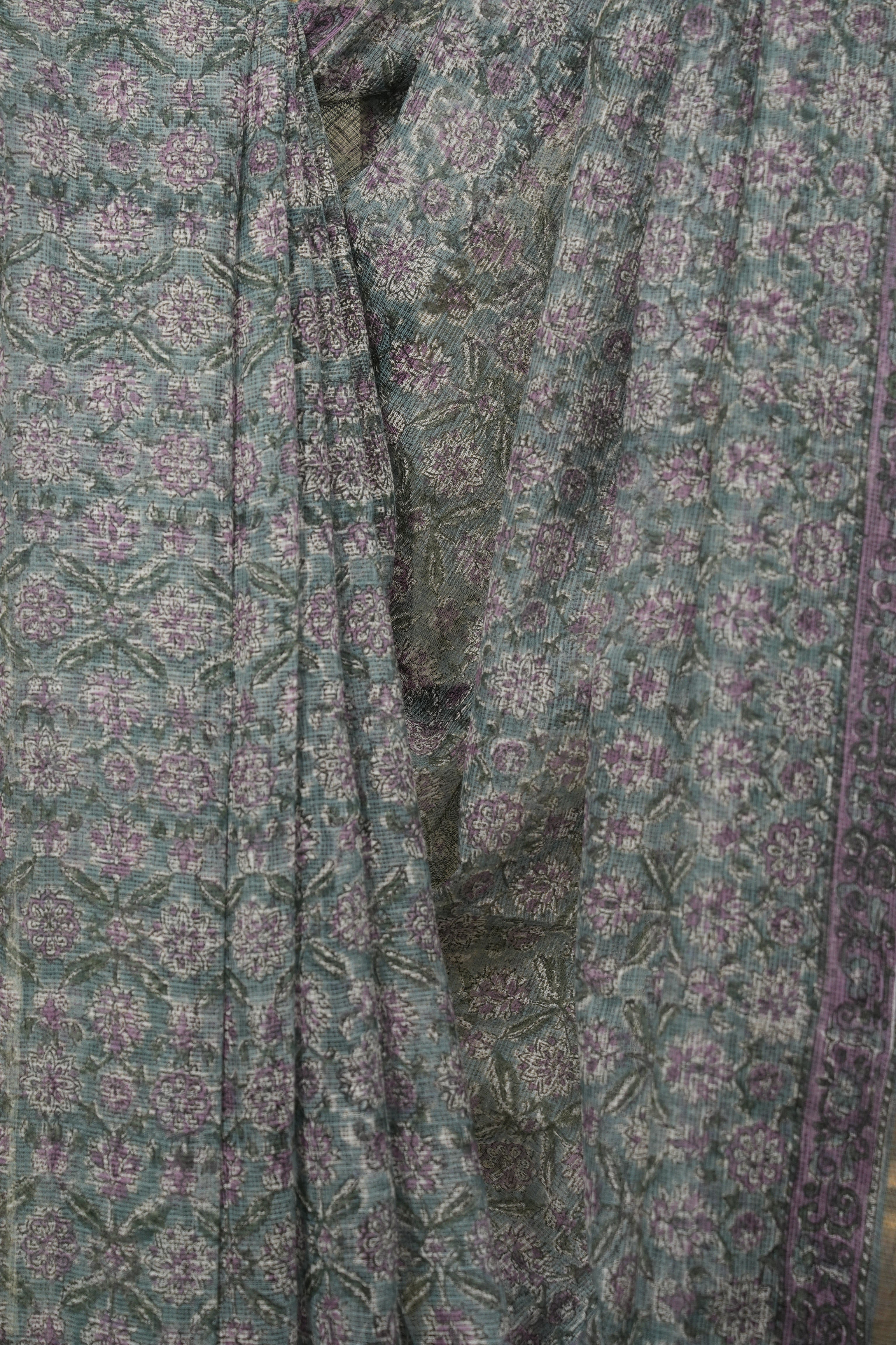 Light Blue Kota Doria Saree - SRLBKDS291