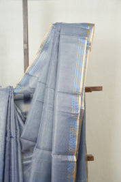 Aqua Blue Tissue Tussar Silk Saree - SRABTTSS477