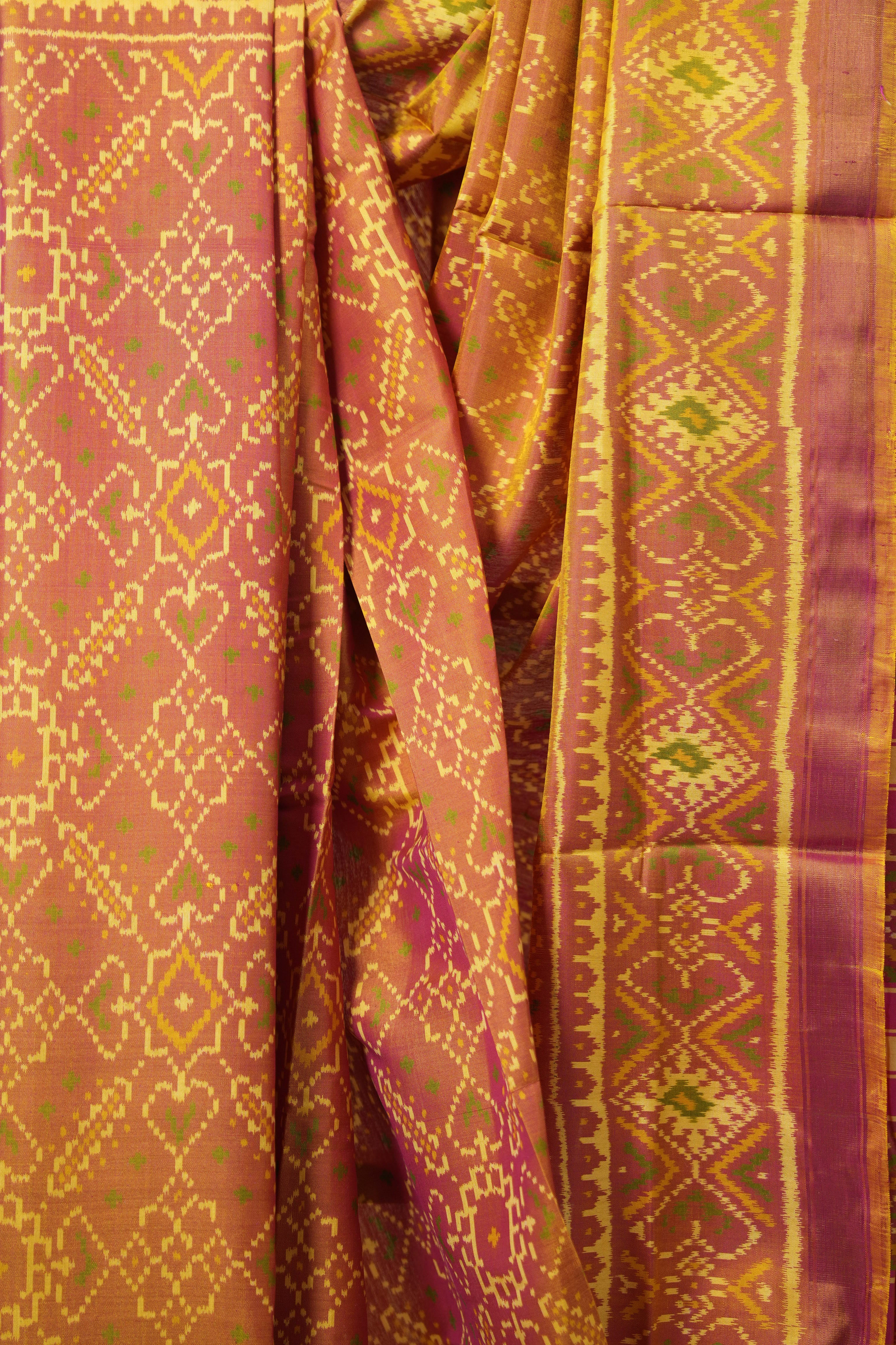Dual Tone Pink Rajkot Patola Silk Saree - SRDTPRPSS491