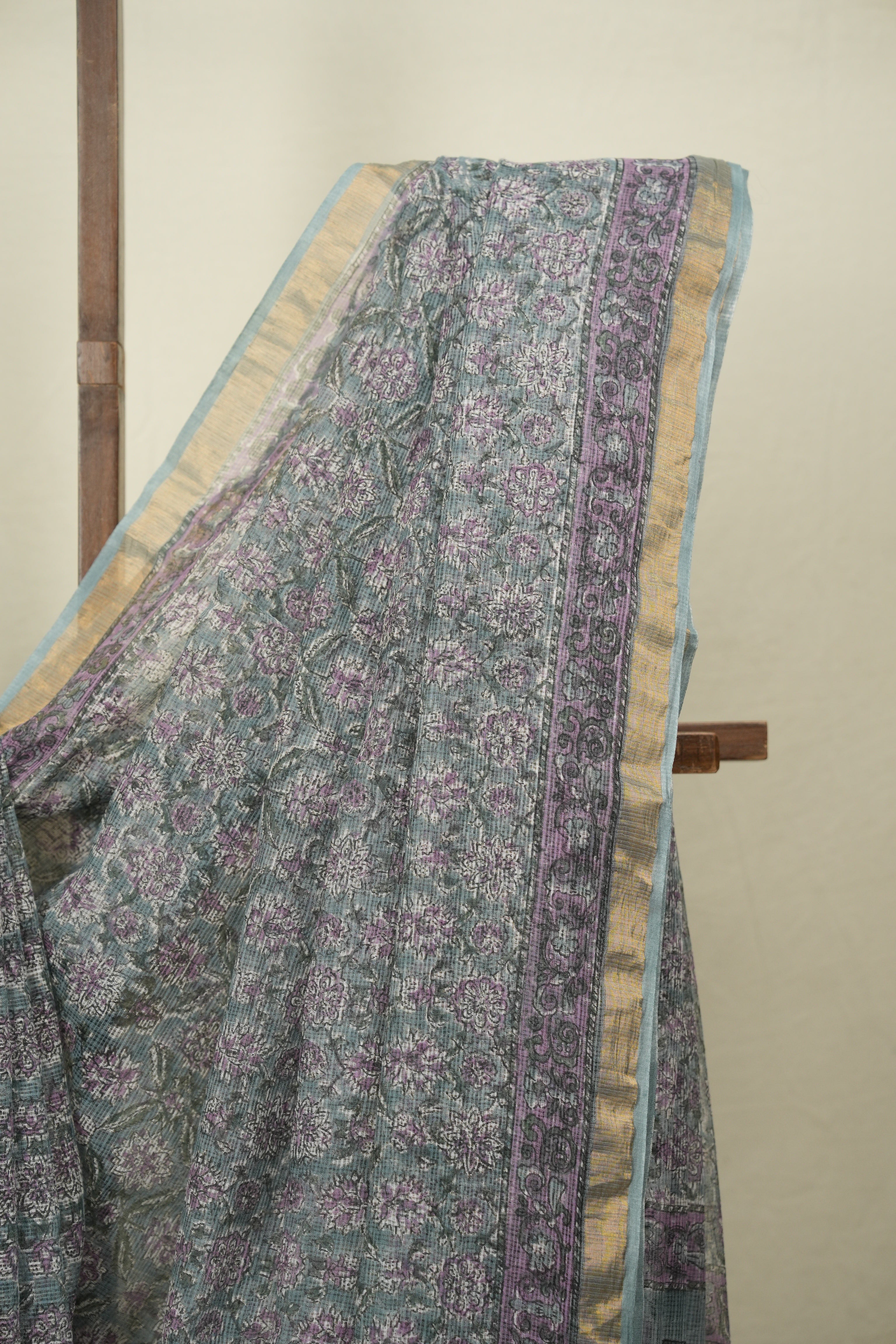 Light Blue Kota Doria Saree - SRLBKDS291