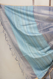 Aqua Blue Tissue Tussar Silk Saree - SRABTTSS477