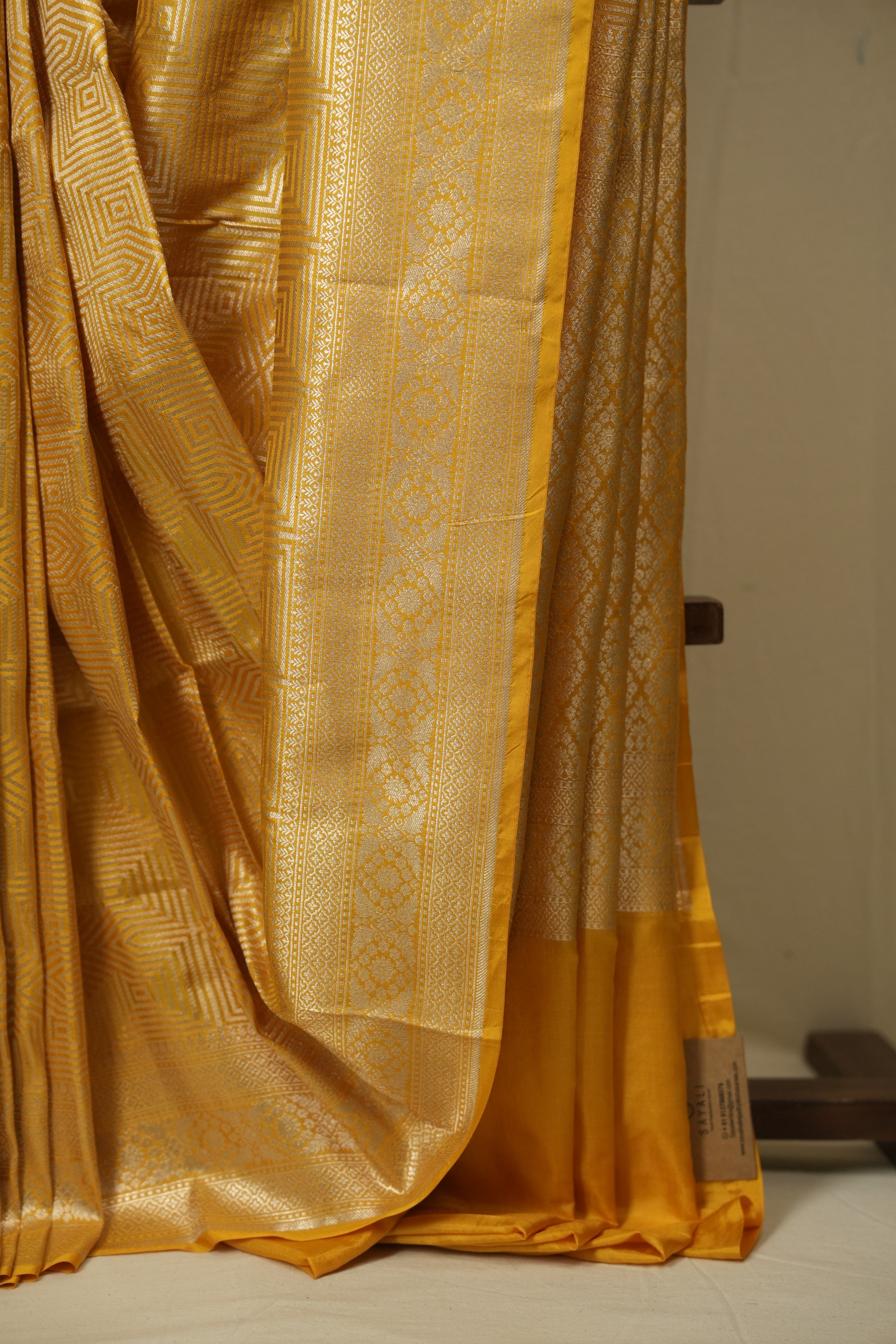 Yellow Banarasi Silk Saree - SRYBSS928