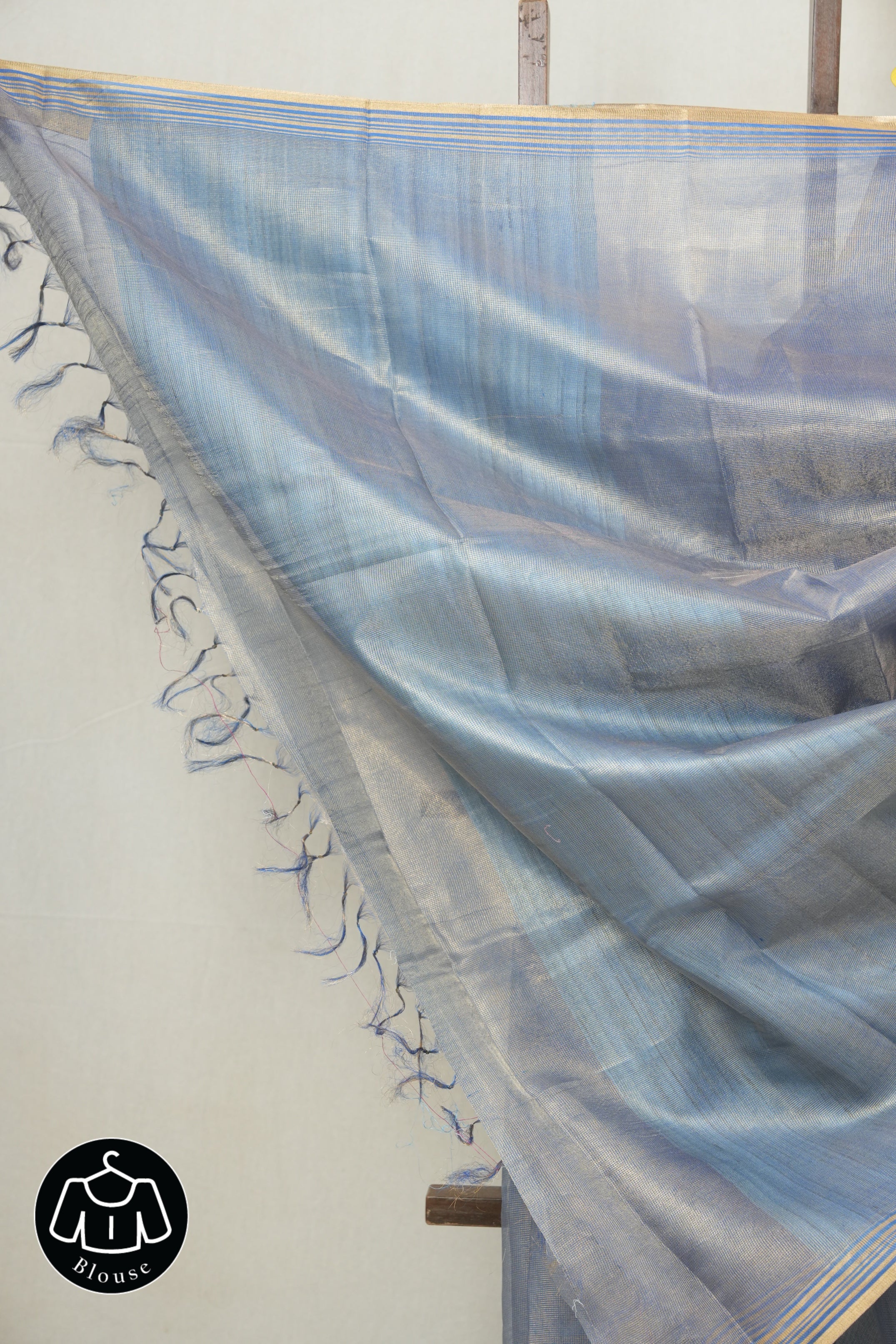 Aqua Blue Tissue Tussar Silk Saree - SRABTTSS477