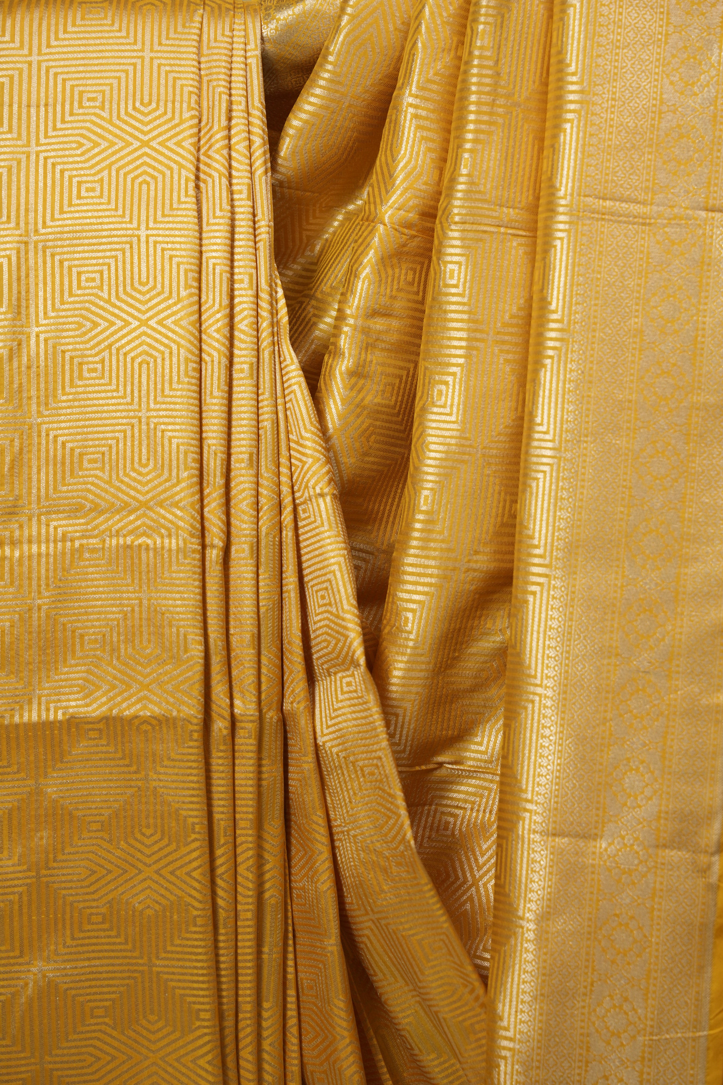 Yellow Banarasi Silk Saree - SRYBSS928