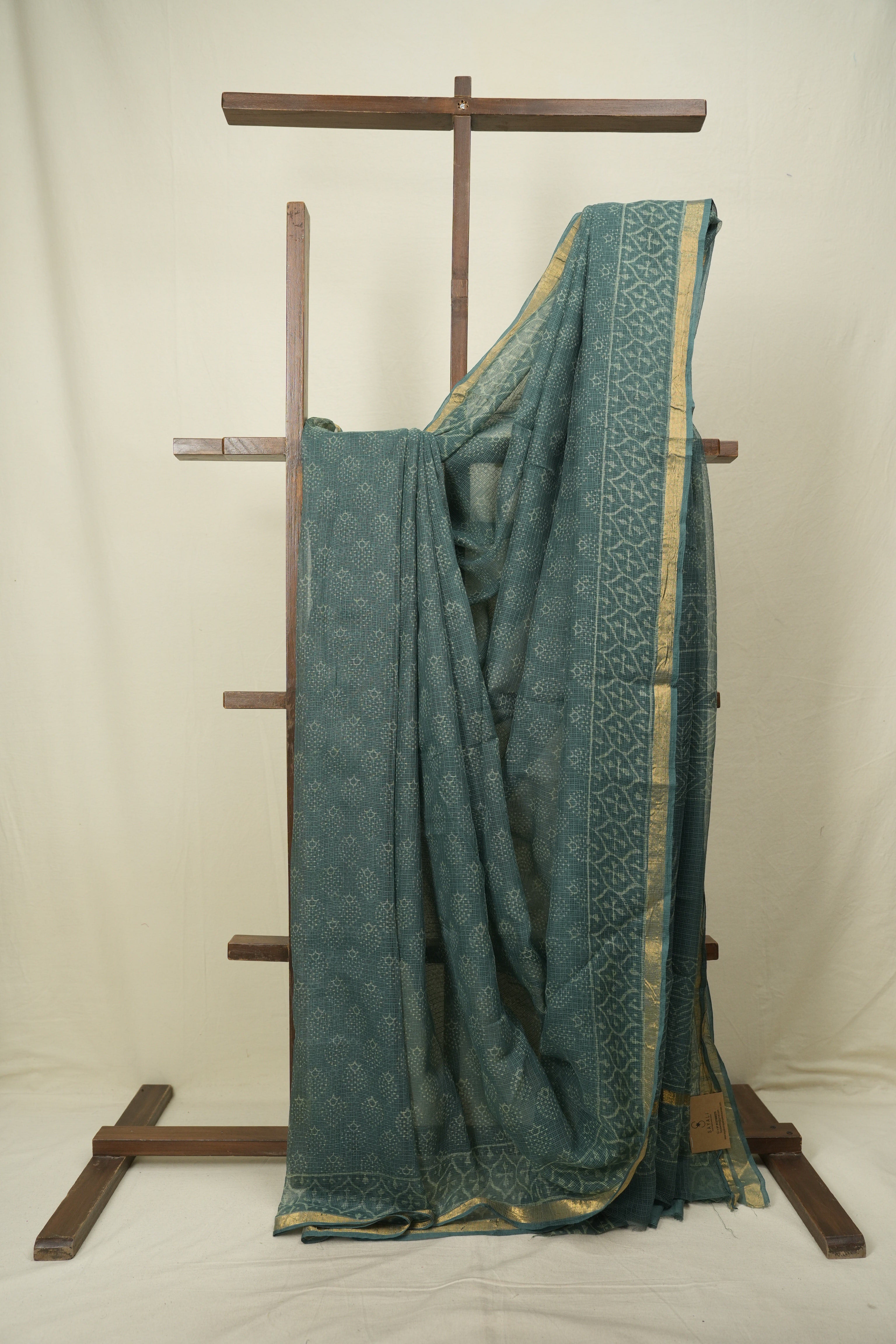 Green Kota Doria Saree - SRGKDS292