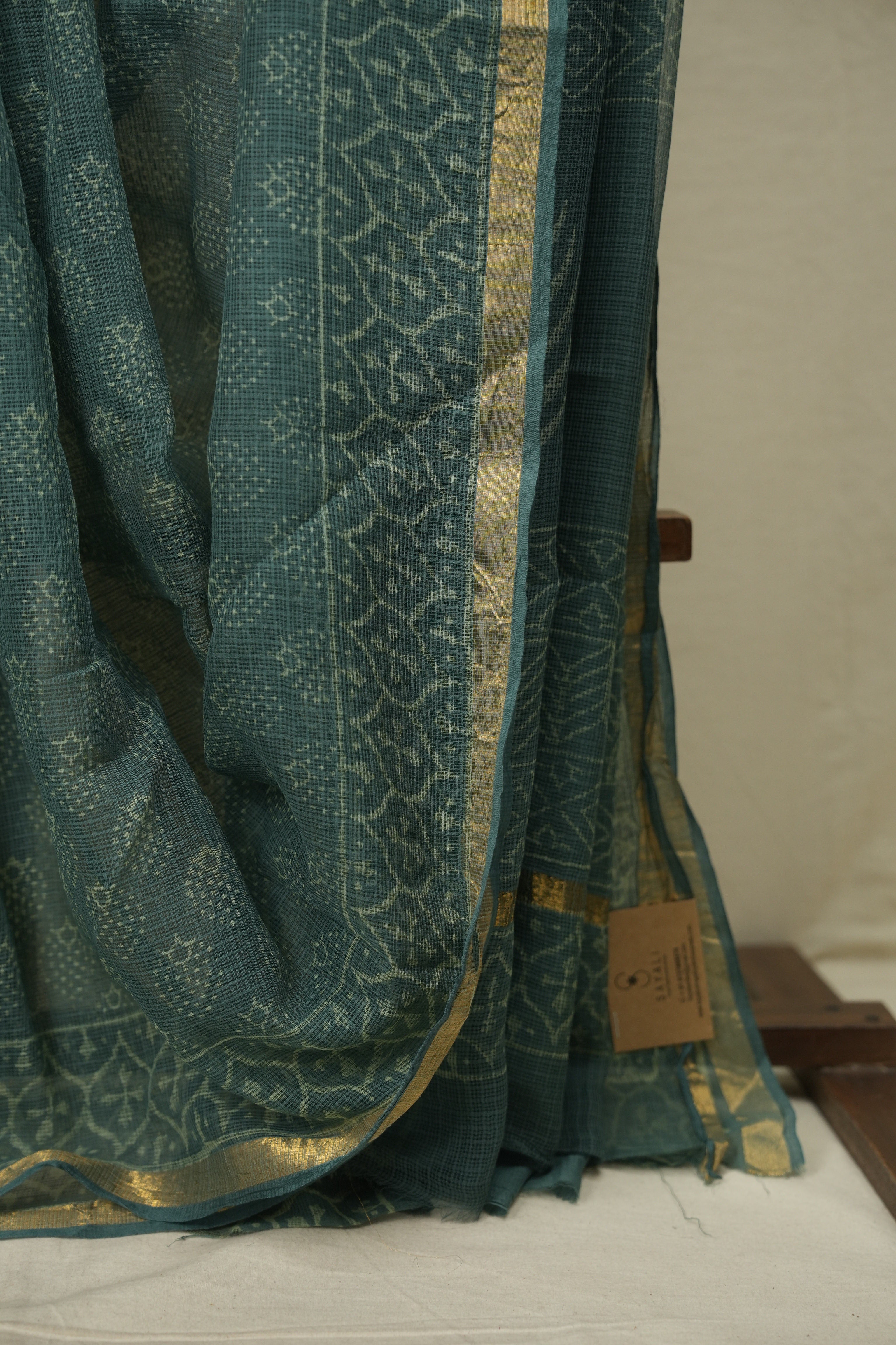 Green Kota Doria Saree - SRGKDS292