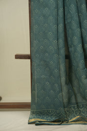 Green Kota Doria Saree - SRGKDS292