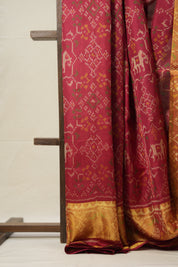 Maroon Red Rajkot Patola Silk Saree - SRMRRPSS495