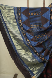 Brown- Red HBP Modal Silk Saree - SRBRMSS716