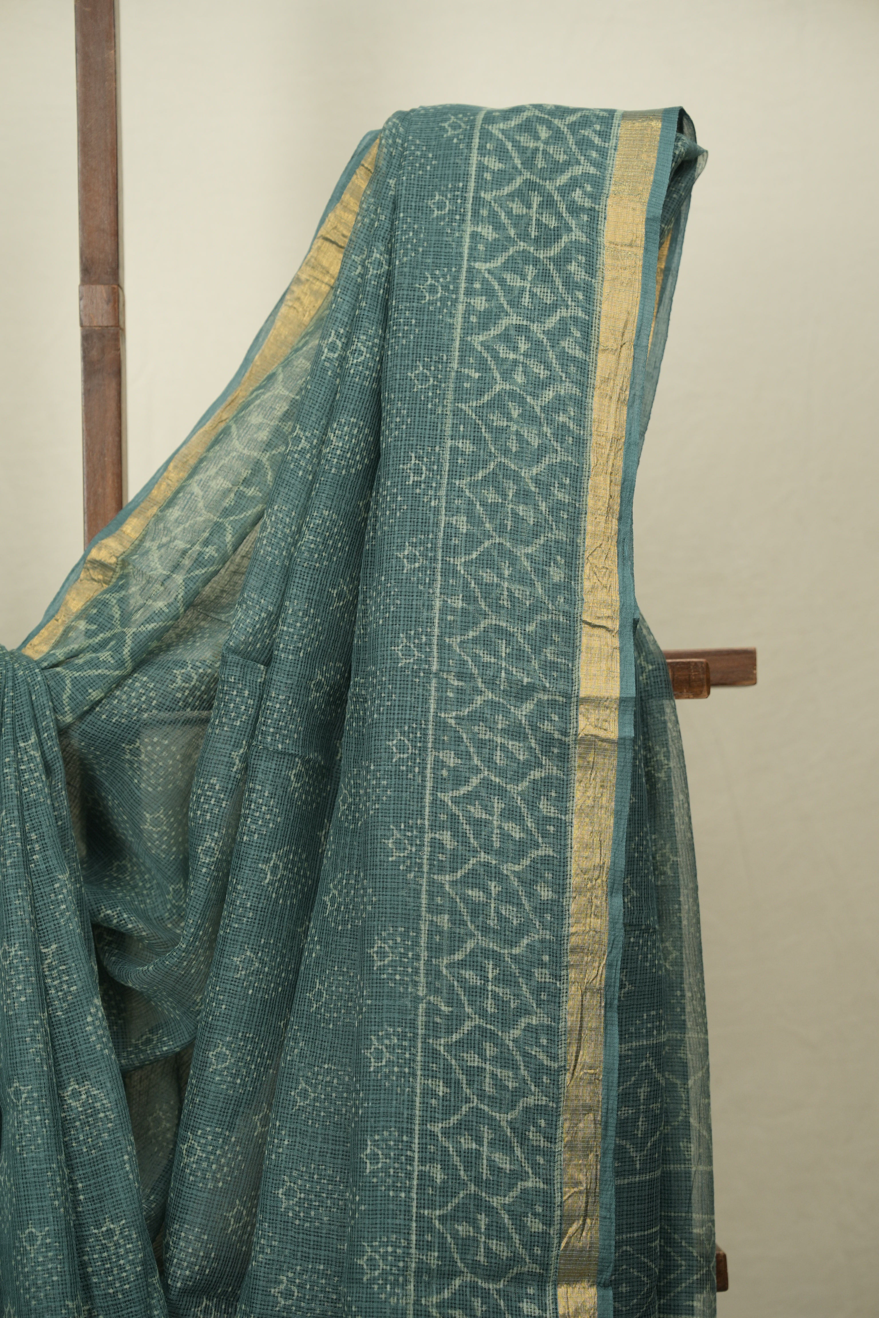 Green Kota Doria Saree - SRGKDS292