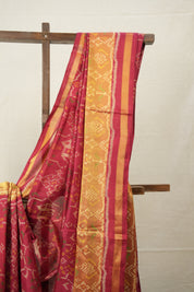Maroon Red Rajkot Patola Silk Saree - SRMRRPSS495